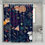 animal nature like bear in the night shower curtains 0