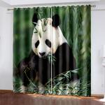 animal panda curtains pattern blackout window drapes 0