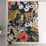 animal print dark jungle shower curtain 0