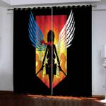 anime attack on titan pattern curtains blackout window drapes 0