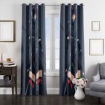 anime futuristic girl window curtains 0