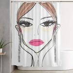 another girl with the foil earrings shower curtain 0