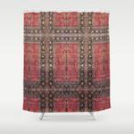 antique persian red rug shower curtain 0