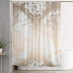 antique white gold world map shower curtain 0