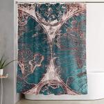 antique world map pink quartz teal blue by nature magick shower curtain 0