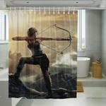 archer lara croft tomb raider shower curtains 0
