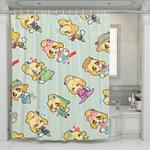 art animal crossing girl game shower curtains 0