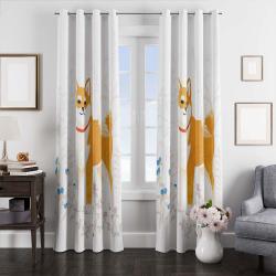 Art Brown Dog Window Curtain Best Gift For Room Decorations