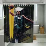 art composition basketball nba shower curtains 0