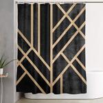 art deco black shower curtain 0