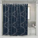 art deco blue mural shower curtains 0