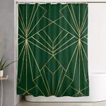 art deco in gold green large scale shower curtain 0