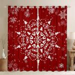 art of snowflakes pattern all over curtains set christmas vibe blackout window curtains 100 polyester 41 7 107 9 0