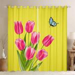 art of tulips with butterfly curtains idea gift tulip lovers blackout window curtains 100 polyester 41 7 107 9 0
