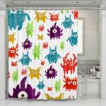 art watercolor painting monsters shower curtains 0