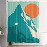 as the sun rises over the peak shower curtain 0