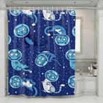 astronout space is a cat shower curtains 0