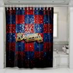 atlanta braves glitter logo shower curtains 0