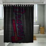 atlanta braves logo dark shower curtains 0