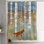 autumn fox shower curtain 0