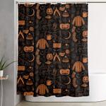 autumn nights halloween shower curtain 0