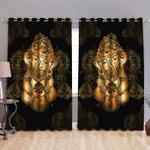 baby ganesha hindu god curtain golden mandala elephant hindu lovers gift idea blackout window curtains 100 polyester 417 1079 0
