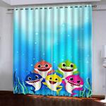 baby shark pattern curtains blackout window drapes 0
