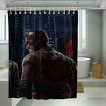 bad face marvel daredevil shower curtains 0