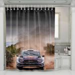 bad winter for offroad car racing shower curtains 0