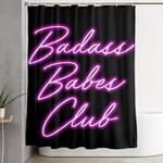 badass babes club shower curtain 0