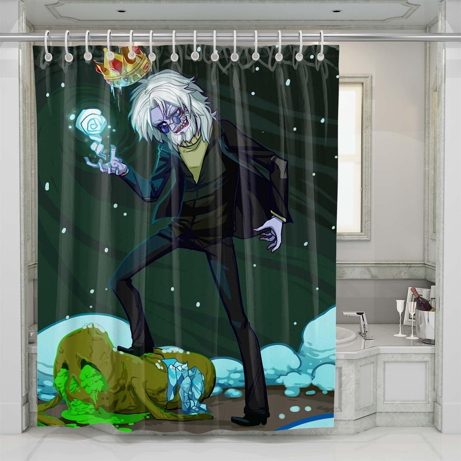 Badass Simon Adventure Time Cartoon Shower Curtain Set For Bathroom Decor Gift For Friends badass simon adventure time shower curtains 0