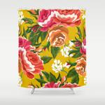 bageecha illustration botanical pattern shower curtain 0