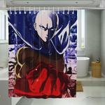 bald saitama comic colored shower curtains 0
