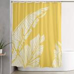banana leaves on yellow decor buyart shower curtain 0