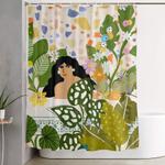 bathing with plants shower curtain 0