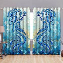 Be A Mermaid Blackout Curtains Mermaid Pattern On Sea Background Decor Your House