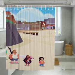 Beach Chibi Steven Universe Shower Curtain Set For Bathroom Decor Gift For Bestie