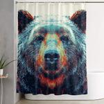 bear colorful animals shower curtain 0