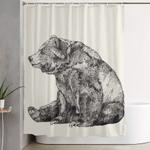 bear graphite shower curtain 0