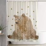 bear grizzly shower curtain 0