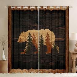 Bear Mountain Blackout Curtain Wild Bear Curtain Design Bear Lovers Gift Idea