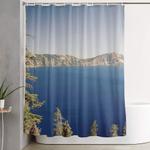 beautiful blue crater lake shower curtain 0