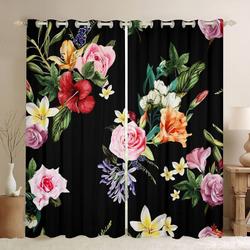 Beautiful Flowers Tropical Rose Hibiscus Window Curtain Flower Mom Gift