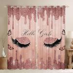 beautiful glitter makeup butterfly window curtains sexy eye best gift blackout window curtains 100 polyester 41 7 107 9 0