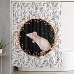 beautiful nosey mouse with flower background animal mice flowers shower curtain 0