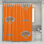 bee hexagon new york knicks pattern shower curtains 0