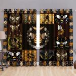 bee the queen curtainsfloral moon bees lovers printed home decor blackout window curtains 100 polyester 417 1079 1 0