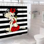betty boop shower curtain sets waterproof bathtub decor curtain 0
