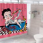 betty boop waterproof shower curtain sets bathtub decor curtain for gift 0