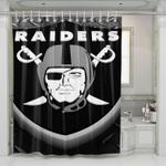 bevel logo of oakland raiders shower curtains 0
